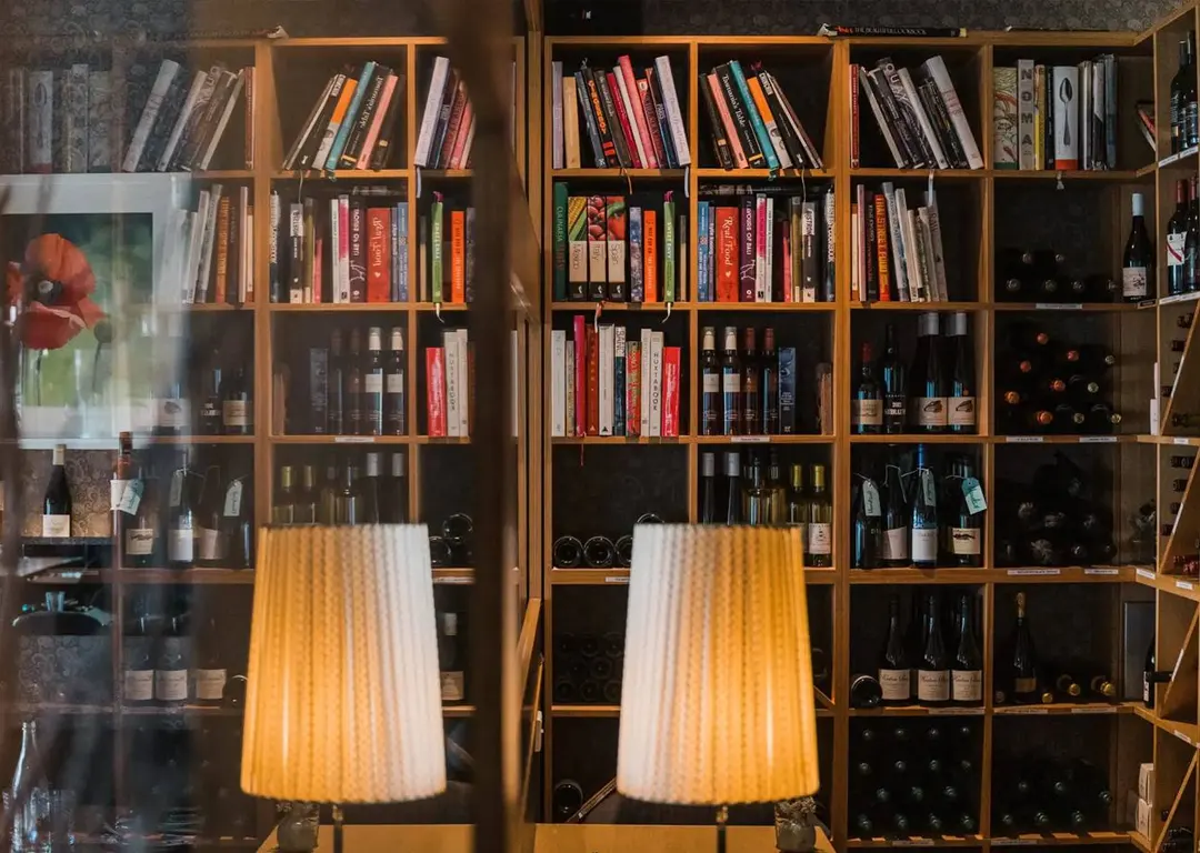 The wine library at Mudbar